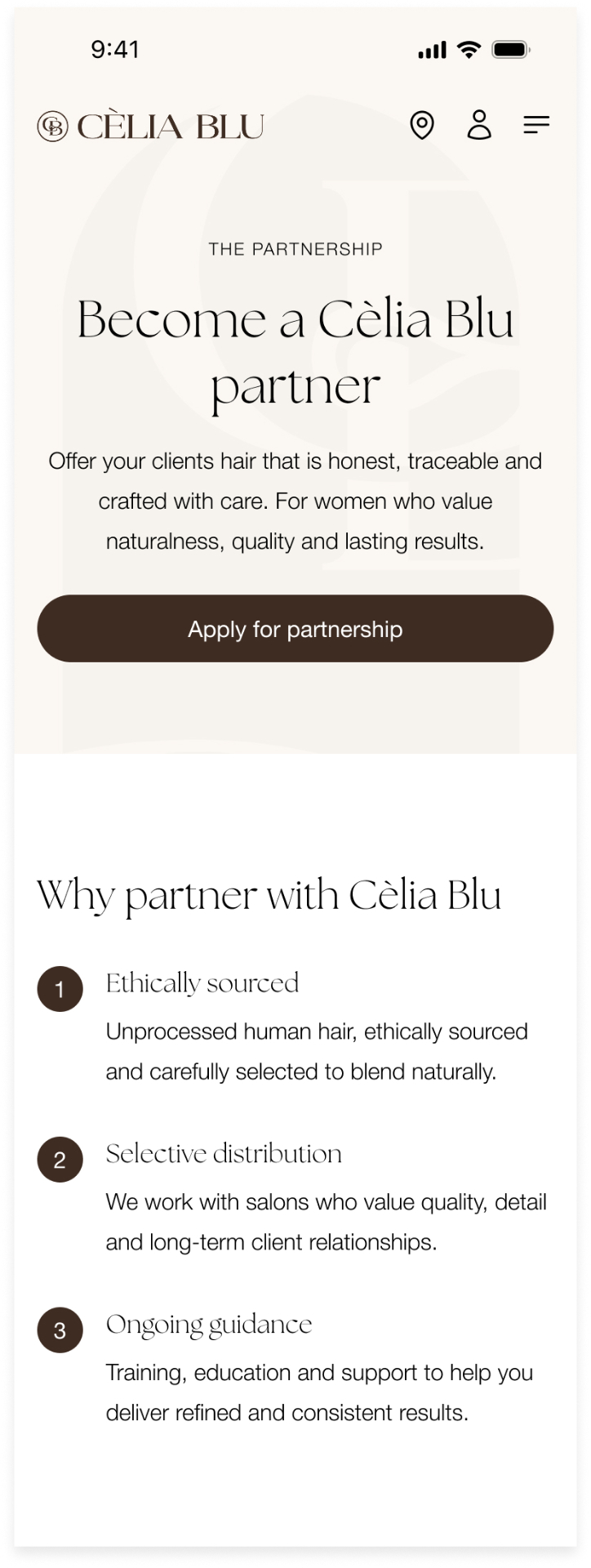 Cèlia Blu mobile screen